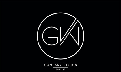 GW, WG Abstract Letters Logo Monogram design Font Icon