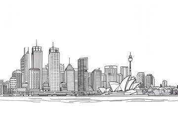 Sydney line art vector skyline