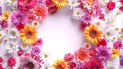 Vibrant Floral Arrangement with Daisies Sunflowers and Blooming Petals