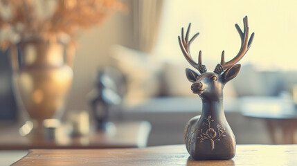 Art And craft black Wood Handicraft Deer face