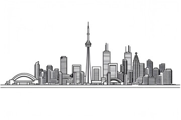 Toronto line art skyline vector