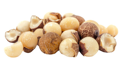 Organic Macadamia Nuts on Transparent Background - Healthy Snack Ingredient from Australia