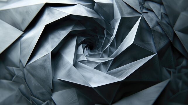 Fototapeta A 3D rendering of a tunnel made of folded paper.