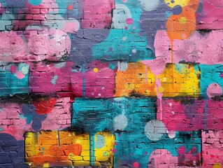 Vibrant Graffiti Art on Brick Wall