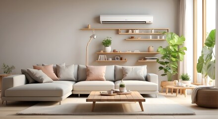 Modern Living Room Comfortable Sofa and Contemporary Furniture in a Luxury Interior, Stylish Home Interior A Cozy Sofa and Armchair in a Well-Designed Living Room, Living Room Decor Contemporary Furni