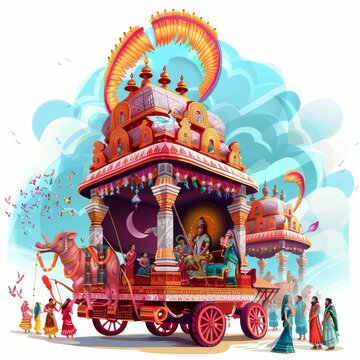 illustration with text to commemorate Rath Yatra
