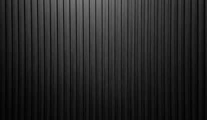 vertical dark black wooden slats texture for interior decoration with light from above. black walnut wooden slats in vertical striped line pattern used as background or backdrop.