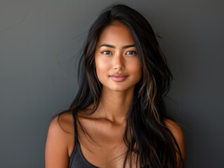 Naklejka premium Japanese Woman Posing for Portrait