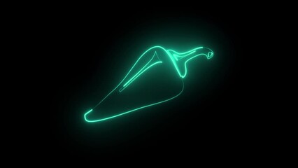 Glowing neon line Hot chili pepper pod icon animation