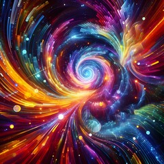 Obraz premium Psychedelic Vortex showcasing abstract colorful shapes in a cosmic display