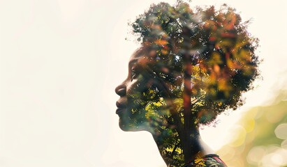 Woman balancing a tree on her head