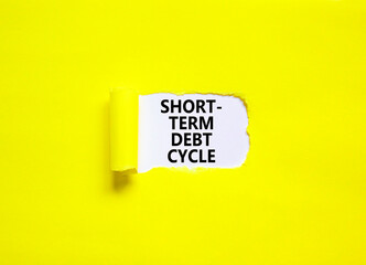 Short-term debt cycle symbol. Concept words Short-term debt cycle on beautiful white paper....
