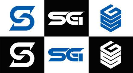 SG logo. S G design. White SG letter. SG, S G letter logo design. Initial letter SG linked circle uppercase monogram logo. S G letter logo vector design.
