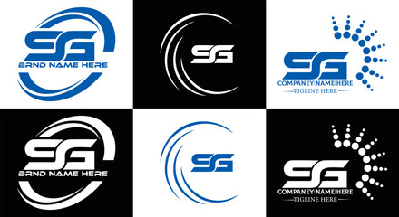 SG logo. S G design. White SG letter. SG, S G letter logo design. Initial letter SG linked circle uppercase monogram logo. S G letter logo vector design.