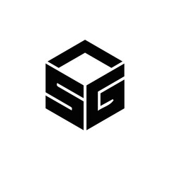 SG logo. S G design. White SG letter. SG, S G letter logo design. Initial letter SG linked circle uppercase monogram logo. S G letter logo vector design.