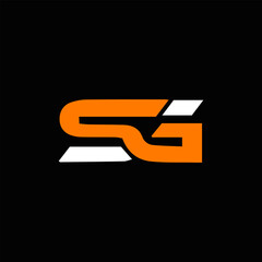 SG logo. S G design. White SG letter. SG, S G letter logo design. Initial letter SG linked circle uppercase monogram logo. S G letter logo vector design.