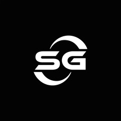 SG logo. S G design. White SG letter. SG, S G letter logo design. Initial letter SG linked circle uppercase monogram logo. S G letter logo vector design.