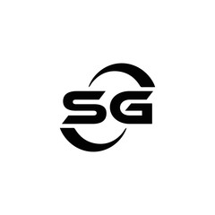 SG logo. S G design. White SG letter. SG, S G letter logo design. Initial letter SG linked circle uppercase monogram logo. S G letter logo vector design.