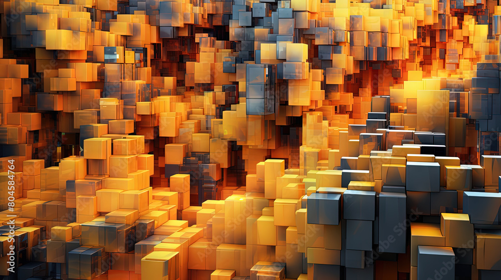 Poster Abstract background with structure of cubes. Colorful cubes texture for technology backdrop.