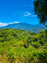 Panama, Boquete, tropical landscape with view to the Baru volcano