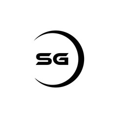SG logo. S G design. White SG letter. SG, S G letter logo design. Initial letter SG linked circle uppercase monogram logo. S G letter logo vector design.