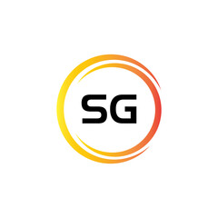 SG logo. S G design. White SG letter. SG, S G letter logo design. Initial letter SG linked circle uppercase monogram logo. S G letter logo vector design.