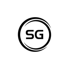 SG logo. S G design. White SG letter. SG, S G letter logo design. Initial letter SG linked circle uppercase monogram logo. S G letter logo vector design.