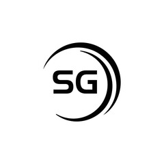SG logo. S G design. White SG letter. SG, S G letter logo design. Initial letter SG linked circle uppercase monogram logo. S G letter logo vector design.