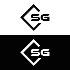 SG logo. S G design. White SG letter. SG, S G letter logo design. Initial letter SG linked circle uppercase monogram logo. S G letter logo vector design.