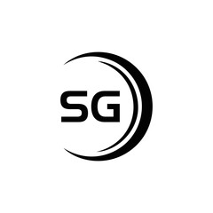 SG logo. S G design. White SG letter. SG, S G letter logo design. Initial letter SG linked circle uppercase monogram logo. S G letter logo vector design.
