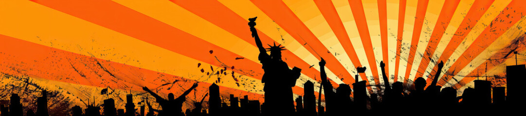 Revolutionary Symbolism (Orange): Signifies the use of symbols and imagery to convey messages and ideals within revolutionary movements