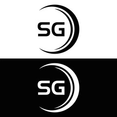 SG logo. S G design. White SG letter. SG, S G letter logo design. Initial letter SG linked circle uppercase monogram logo. S G letter logo vector design.
