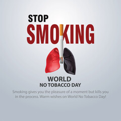 world no tobacco day poster. Consumed cigarettes. abstract vector illustration design