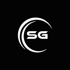 SG logo. S G design. White SG letter. SG, S G letter logo design. Initial letter SG linked circle uppercase monogram logo. S G letter logo vector design.