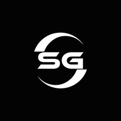 SG logo. S G design. White SG letter. SG, S G letter logo design. Initial letter SG linked circle uppercase monogram logo. S G letter logo vector design.