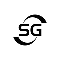 Obraz premium SG logo. S G design. White SG letter. SG, S G letter logo design. Initial letter SG linked circle uppercase monogram logo. S G letter logo vector design.