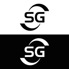 SG logo. S G design. White SG letter. SG, S G letter logo design. Initial letter SG linked circle uppercase monogram logo. S G letter logo vector design.
