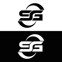 SG logo. S G design. White SG letter. SG, S G letter logo design. Initial letter SG linked circle uppercase monogram logo. S G letter logo vector design.