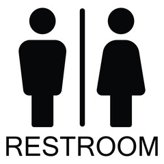 Restroom sign, toilet vector, lavatory symbol, bathroom icon, water closet in the public for the people