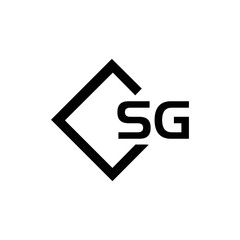 SG logo. S G design. White SG letter. SG, S G letter logo design. Initial letter SG linked circle uppercase monogram logo. S G letter logo vector design.