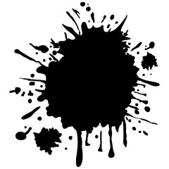 Paint splash monochrome flat symbol.