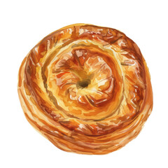 Fototapeta premium Danish pastry ,illustration watercolor