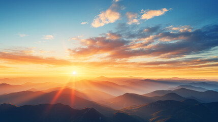 sunset over the mountains