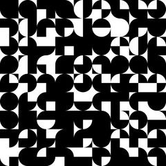 Black and white geometric pattern background, vector abstract circle, triangle and square .
Vector Formats