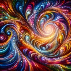 Psychedelic Vortex showcasing abstract colorful shapes in a cosmic display