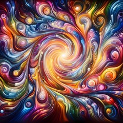Psychedelic Vortex showcasing abstract colorful shapes in a cosmic display