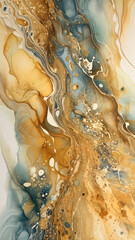 Luxury abstract fluid art painting background alcohol ink technique. Luxury gold colourful marble texture background for interior decoration. Abstract digital artwork