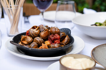 Grandma's typical Catalan food, snails and legumes