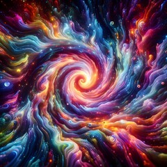 Psychedelic Vortex showcasing abstract colorful shapes in a cosmic display