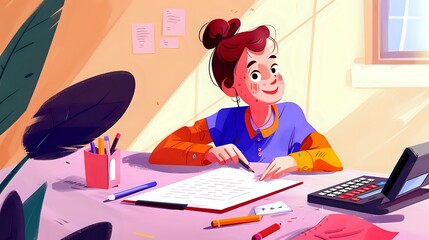 Accounting & Finance professional preparing financial reports with computers and calculators